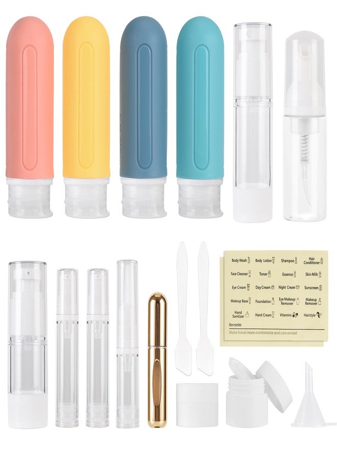 Beveetio 19 Pack Travel Bottles TSA Approved, 3OZ Leakproof Silicone Refillable Travel Size Containers for Toiletries, BPA Free Travel Accessories Tubes Cosmetic Shampoo Lotion Soap - Image 1